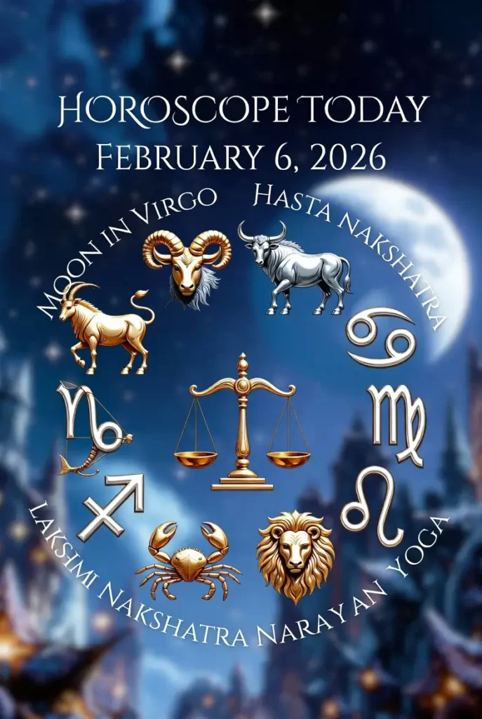 आज का राशिफल 6 फरवरी 2026, सभी 12 राशियों के लिए भविष्यफल और ज्योतिष संकेत 1 आज का राशिफल 6 फरवरी 2026, सभी 12 राशियों के लिए भविष्यफल और ज्योतिष संकेत